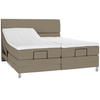 BOXSPRINGBETT 180/200 cm  in Graubraun  - Chromfarben/Graubraun, Konventionell, Kunststoff/Textil (180/200cm) - Voleo