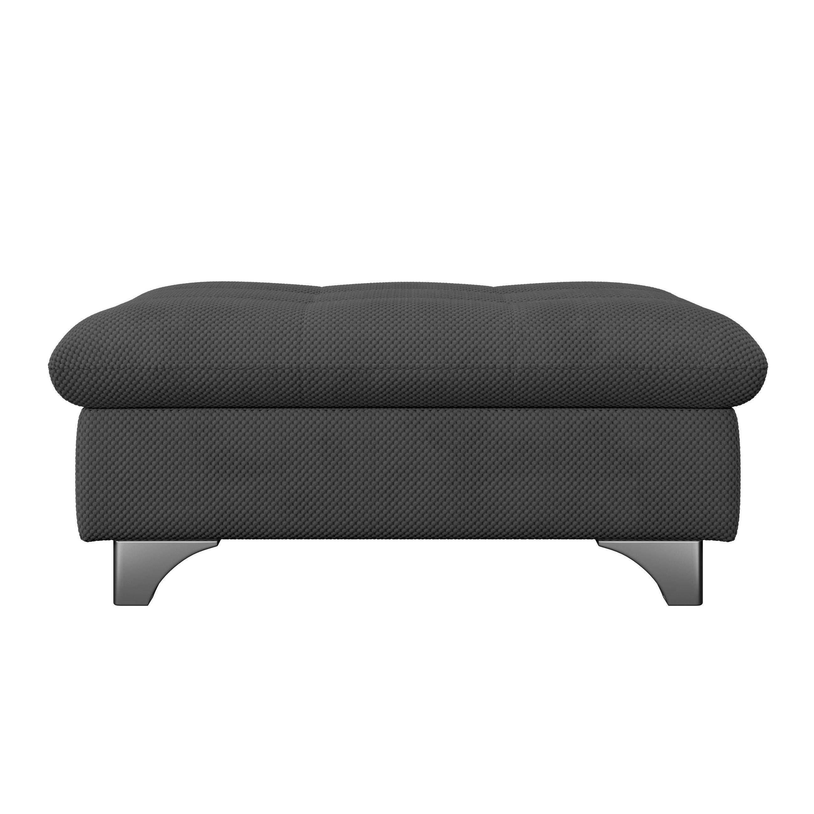 HOCKER Chenille Anthrazit  - Chromfarben/Anthrazit, KONVENTIONELL, Textil/Metall (108/46/108cm) - Livetastic