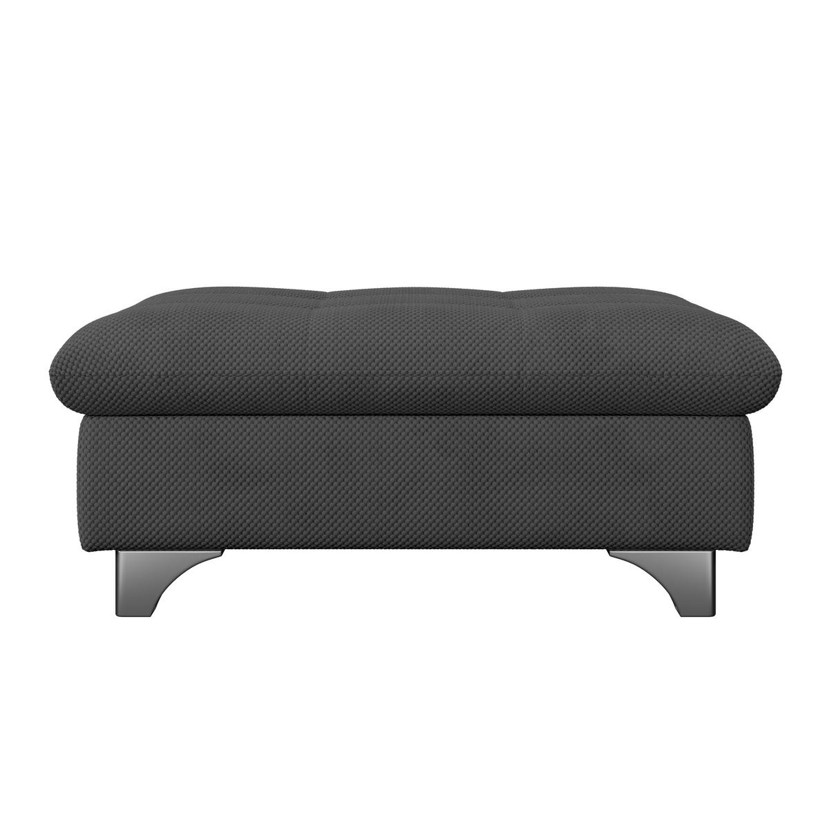 HOCKER Chenille Anthrazit  - Chromfarben/Anthrazit, KONVENTIONELL, Textil/Metall (108/46/108cm) - Livetastic
