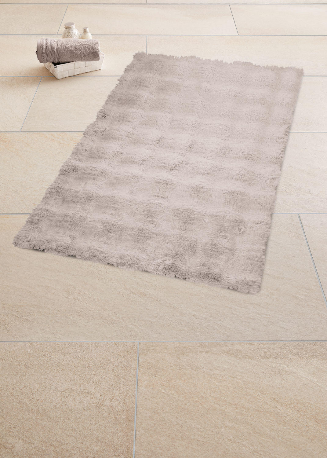BADEMATTE Greige 70/120 cm  - Greige, Konventionell, Kunststoff/Textil (70/120cm) - Kleine Wolke