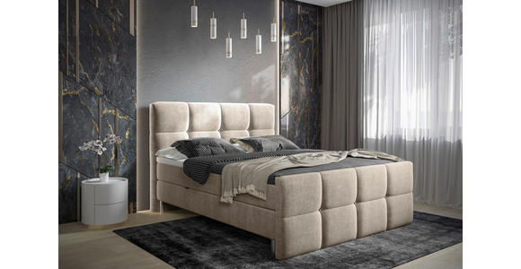 BOXBETT 180/200 cm  in Taupe  - Taupe/Chromfarben, MODERN, Holz/Holzwerkstoff (180/200cm) - Esposa