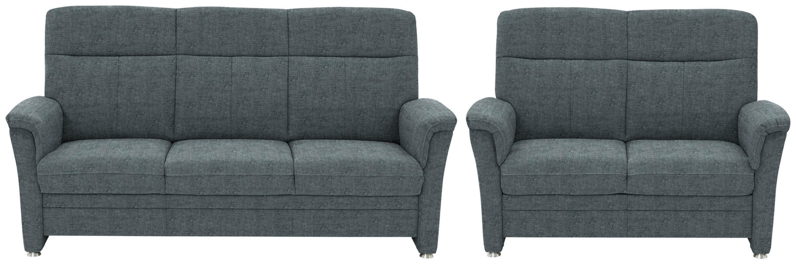 SITZGARNITUR 142-194/100/89 cm  in Flachgewebe Grau  - Alufarben/Grau, KONVENTIONELL, Textil/Metall (142-194/100/89cm) - Beldomo Comfort