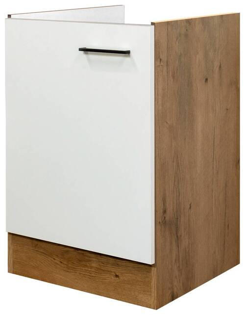 SPÜLENUNTERSCHRANK 50/82/57 cm  in Eichefarben, Magnolie  - Eichefarben/Magnolie, KONVENTIONELL, Holzwerkstoff/Metall (50/82/57cm) - FlexWell