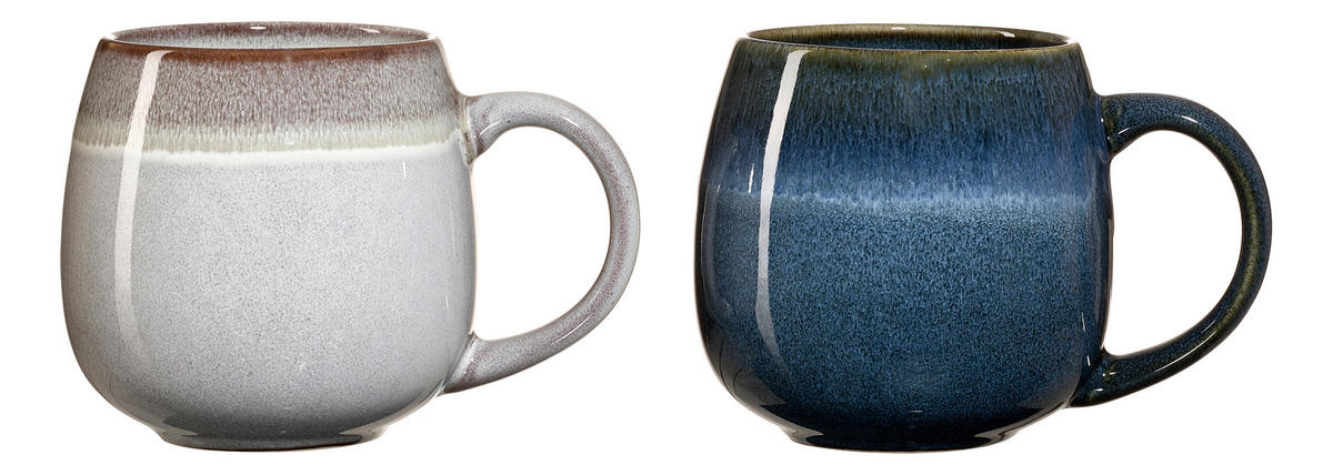 KAFFEEBECHER Lagom  475 ml   - Blau/Hellgrau, KONVENTIONELL, Keramik (13/9/10cm) - Ritzenhoff Breker