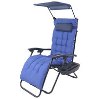 GARTENLIEGE 51/133/91 cm  - Blau, MODERN, Textil/Metall (51/133/91cm) - Gardenson