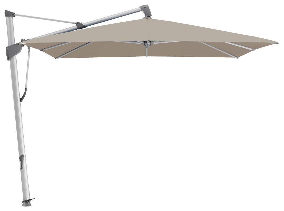 AMPELSCHIRM 400x300 cm  - Graubraun/Silberfarben, MODERN, Textil/Metall (400/300cm) - Glatz