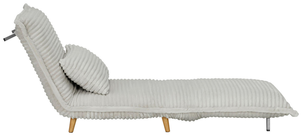 SCHLAFSESSEL Cord Weiß    - Walnussfarben/Weiß, MODERN, Holz/Textil (76/85/83cm) - Livetastic