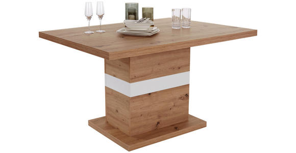 Esstisch Kashmir 140 - Eichefarben/Weiß, MODERN, Holz (140/76,7/90cm) - James Wood