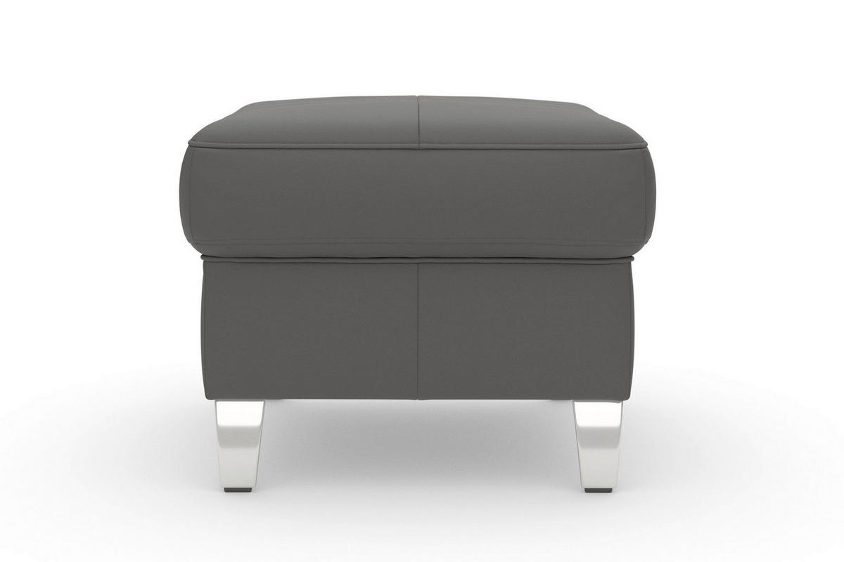 HOCKER ARNGAST E Echtleder Mokka  - Chromfarben/Mokka, Basics, Leder/Metall (58/48/58cm) - Sit & More