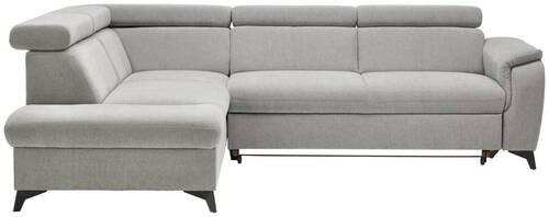 ECKSOFA Grau Chenille  - Schwarz/Grau, Design, Textil/Metall (203/260cm) - Stylife
