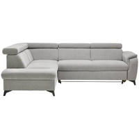 ECKSOFA in Chenille Grau  - Schwarz/Grau, Design, Textil/Metall (203/260cm) - Stylife