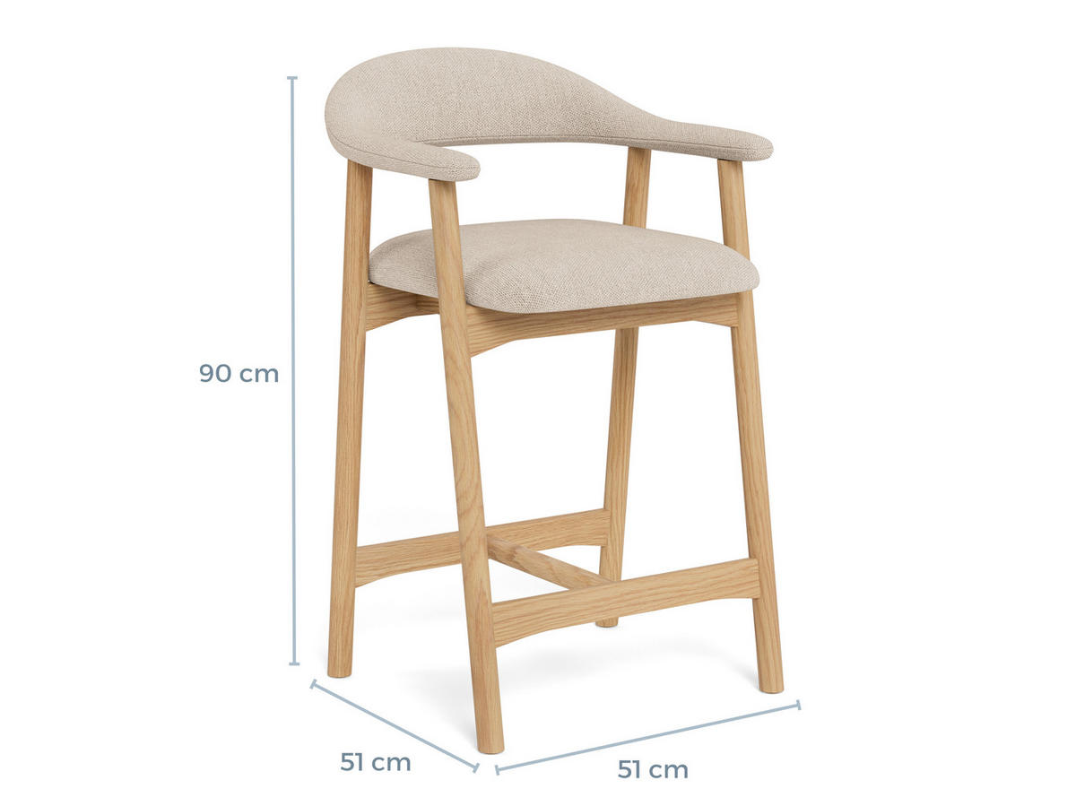 TRESENSTUHL Holz, Textil Beige  - Beige, Modern, Holz/Textil (52/91/52cm) - MID.YOU