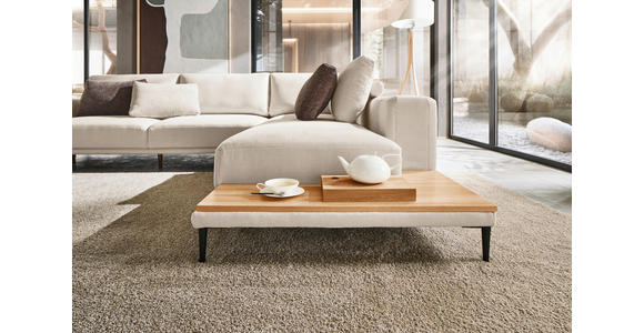 ECKSOFA in Leinwand Naturfarben 318/271 cm - Schwarz/Naturfarben, Design, Textil/Metall (318/271cm) - Emilio Belluti