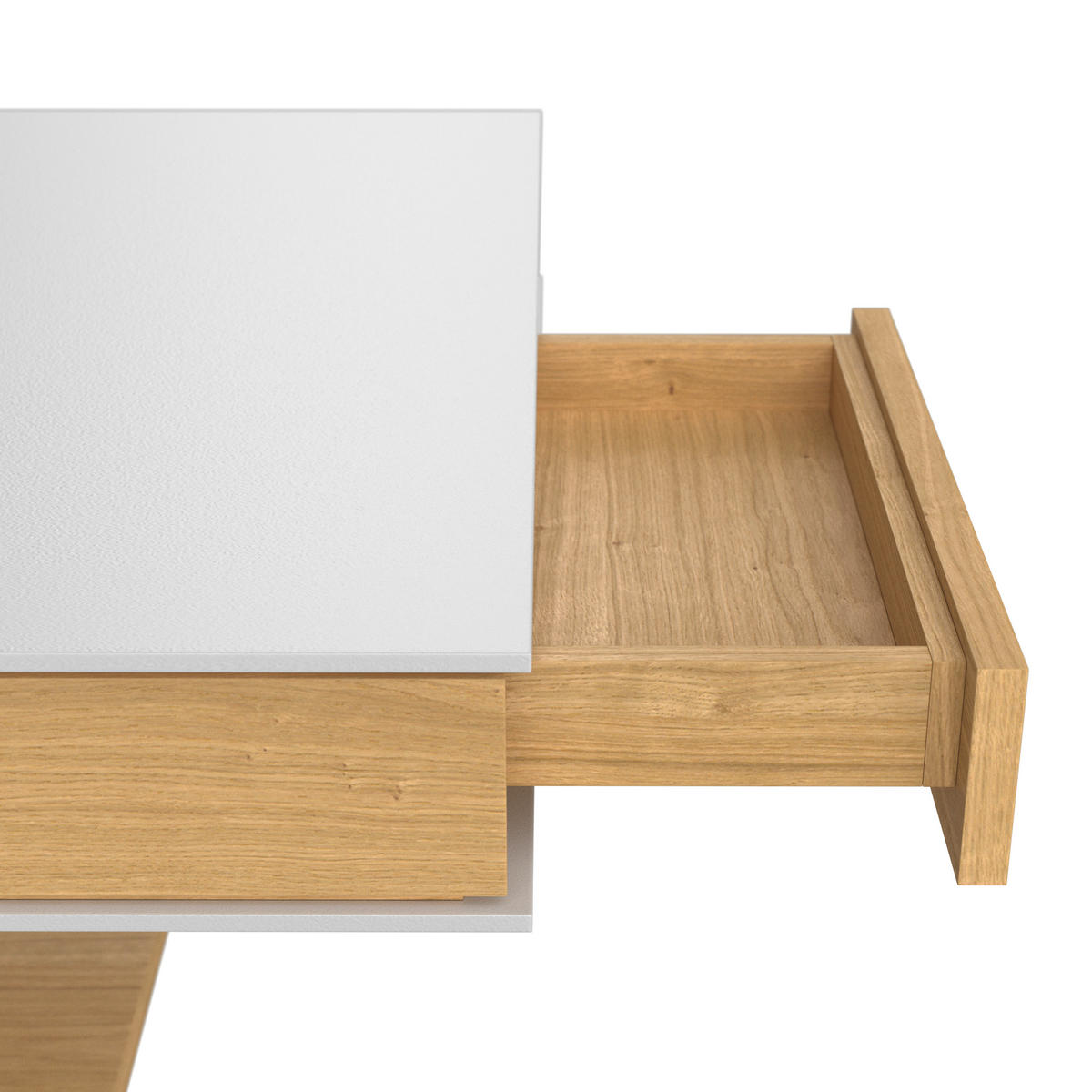 COUCHTISCH in Holz, Glas, Holzwerkstoff 120/75/43 cm  - Weiss/Eichefarben, Design, Glas/Holz (120/75/43cm) - Voglauer