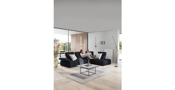 ECKSOFA in Struktur Schwarz 313/233 cm - Schwarz, Design, Kunststoff/Textil (313/233cm) - Emilio Belluti