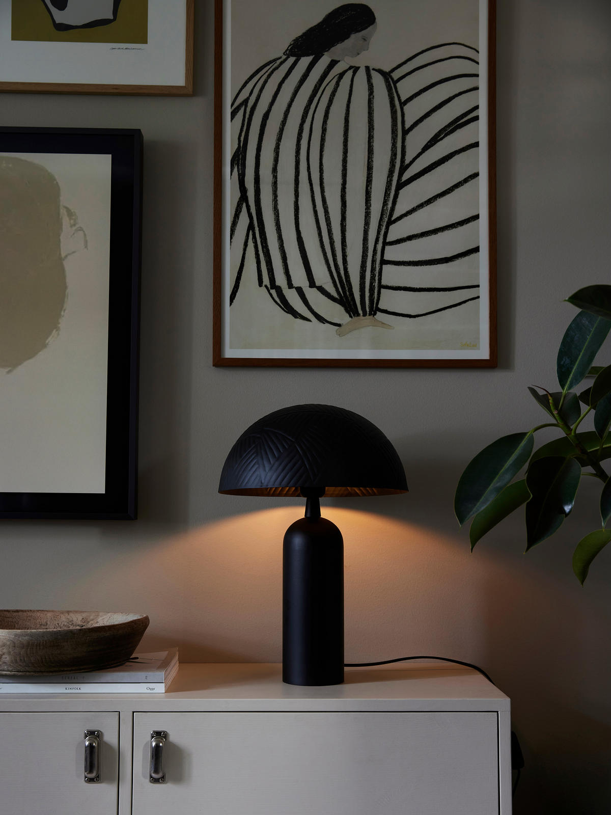 STOLNÍ LAMPA, 31/45 cm  - černá, Design, kov (31/45cm)