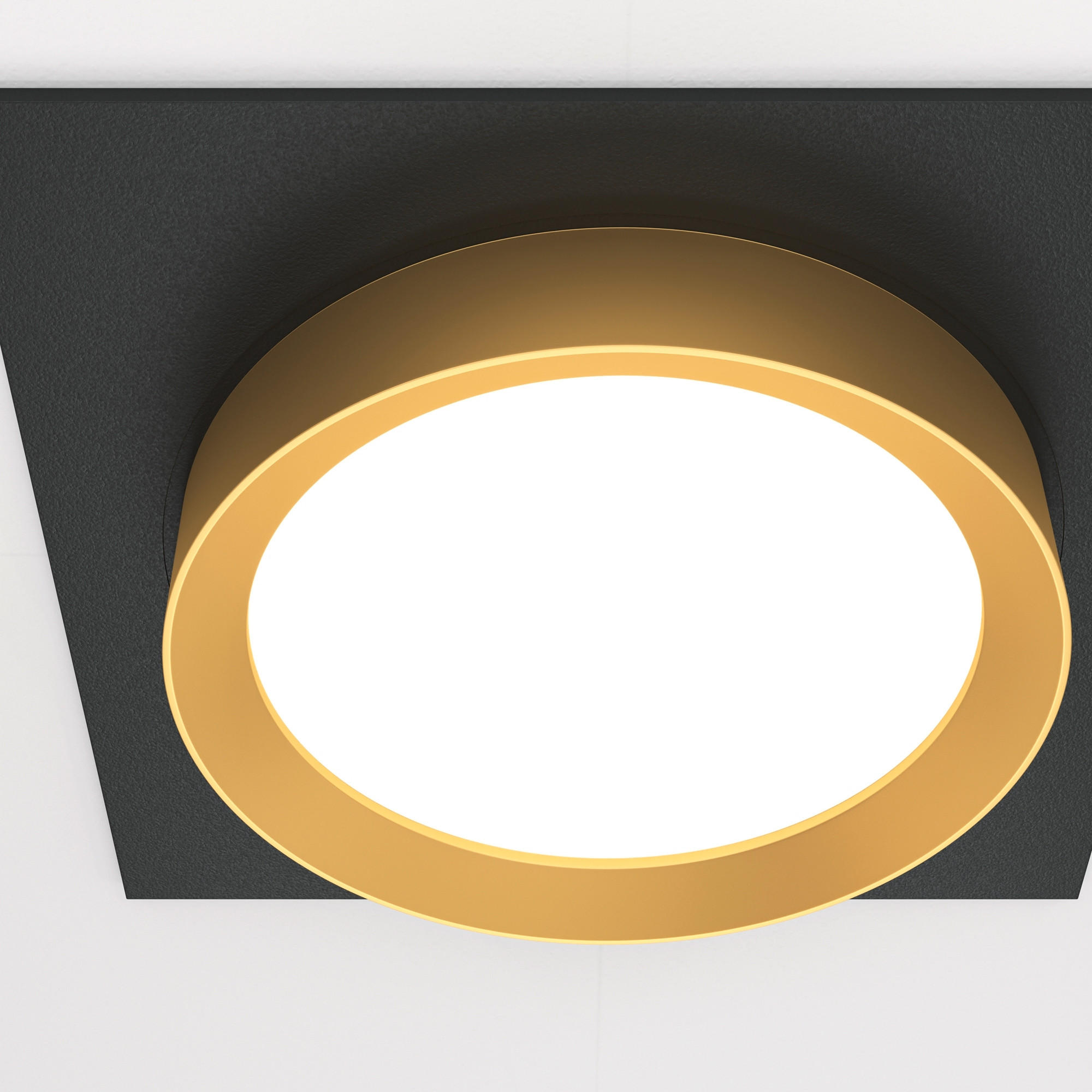 AUFBAULEUCHTE - Goldfarben/Schwarz, Trend, Kunststoff/Metall (11/11/5,2cm) - MAYTONI