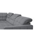 ECKSOFA in Webstoff Grau  297/216 cm  - Schwarz/Grau, Design, Holz/Textil (297/216cm) - Xora