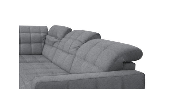 ECKSOFA in Webstoff Grau 297/216 cm - Schwarz/Grau, Design, Holz/Textil (297/216cm) - Xora