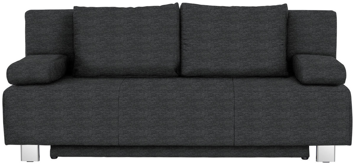 SCHLAFSOFA  mit Stoffauswahl, Rücken echt Anthrazit  - Chromfarben/Anthrazit, Design, Textil/Metall (197/88/89cm) - Livetastic