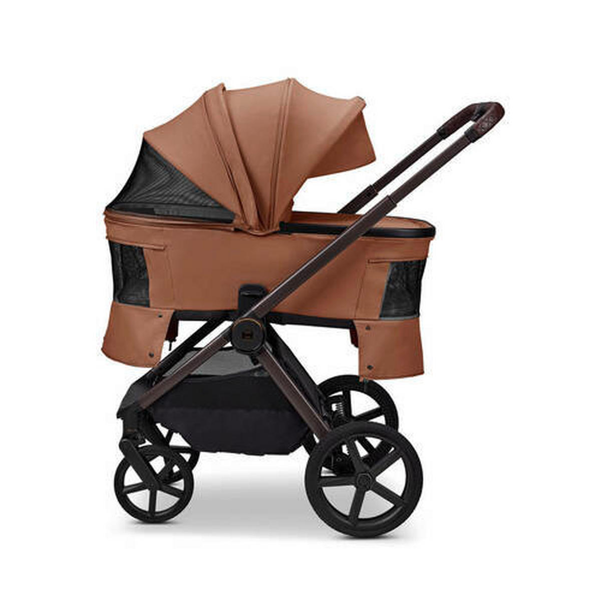 KOMBIKINDERWAGEN Gio Fold ETPU  - Cognac/Braun, Basics, Textil/Metall (120/58/92cm) - Moon Edition