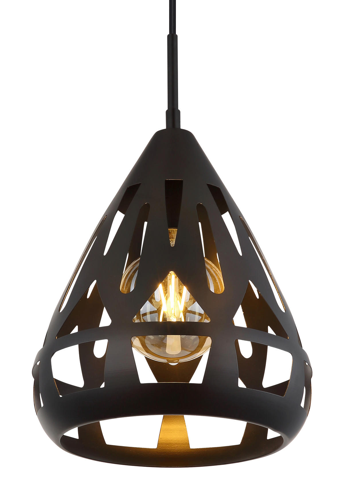 HÄNGLAMPA 23/120 cm  - svart, Basics, metall/plast (23/120cm) - Globo