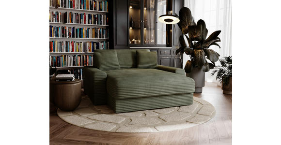 XXL-SESSEL Cord Olivgrün - Schwarz/Olivgrün, MODERN, Kunststoff/Textil (160/87/190cm) - Carryhome