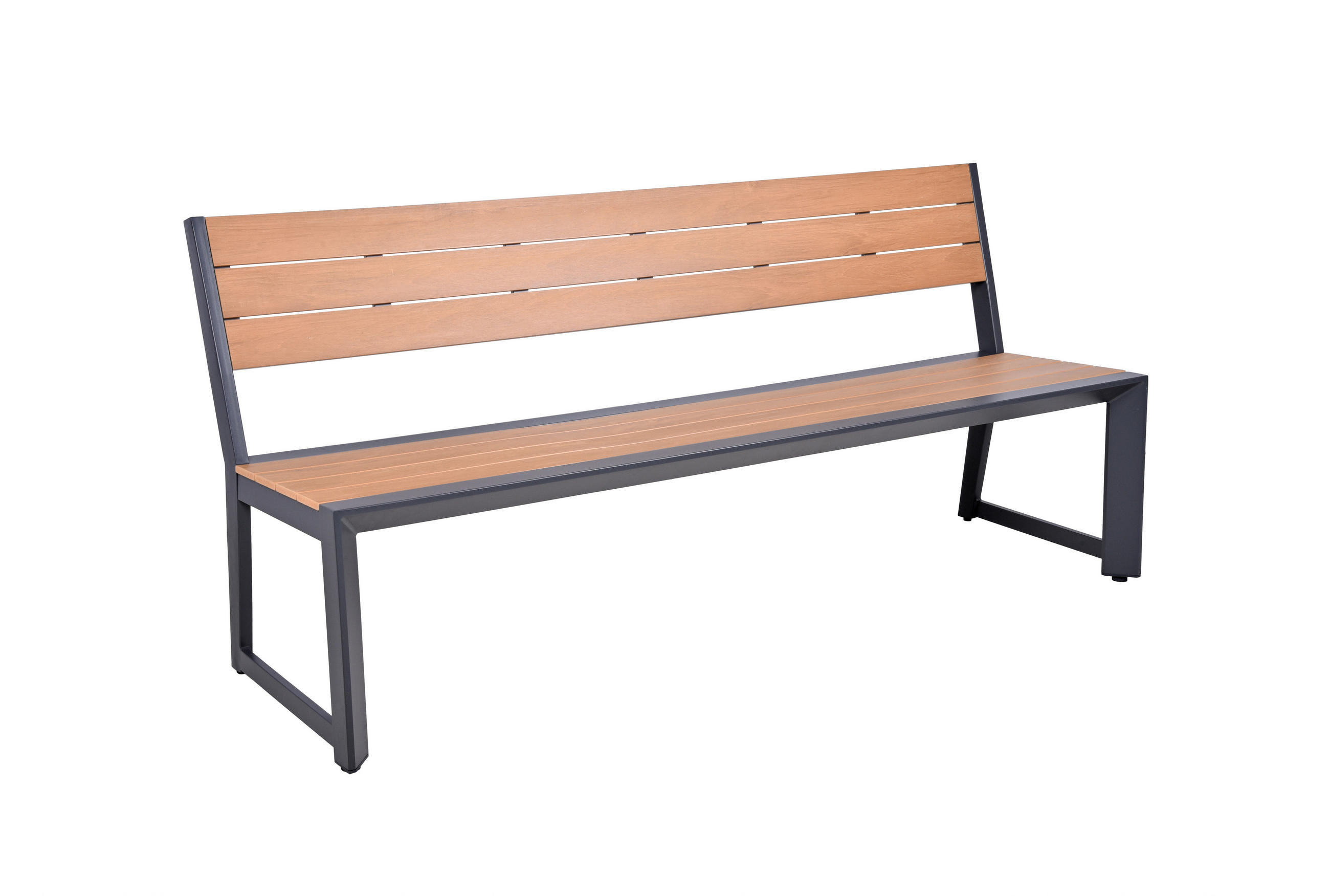 GARTENBANK 55/81/180 cm  in Anthrazit, Braun  - Anthrazit/Braun, Basics, Kunststoff/Metall (55/81/180cm) - Gardenson