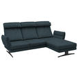 ECKSOFA  in Flachgewebe Petrol  279-327/176-217 cm  - Petrol/Schwarz, Design, Textil/Metall (279-327/176-217cm) - Dieter Knoll