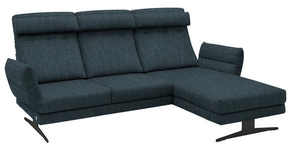 ECKSOFA  in Flachgewebe Petrol  279-327/176-217 cm  - Petrol/Schwarz, Design, Textil/Metall (279-327/176-217cm) - Dieter Knoll
