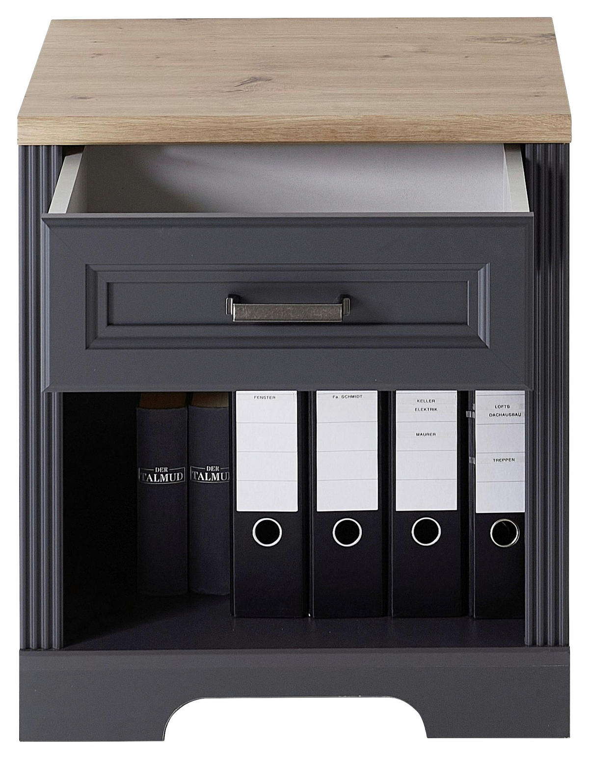 ROLLCONTAINER 54/62/39 cm  - Graphitfarben/Eiche Artisan, KONVENTIONELL, Holzwerkstoff/Metall (54/62/39cm) - Carryhome