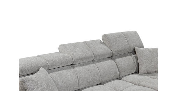 ECKSOFA Hellgrau Chenille  - Hellgrau/Schwarz, KONVENTIONELL, Kunststoff/Textil (268/172cm) - Carryhome