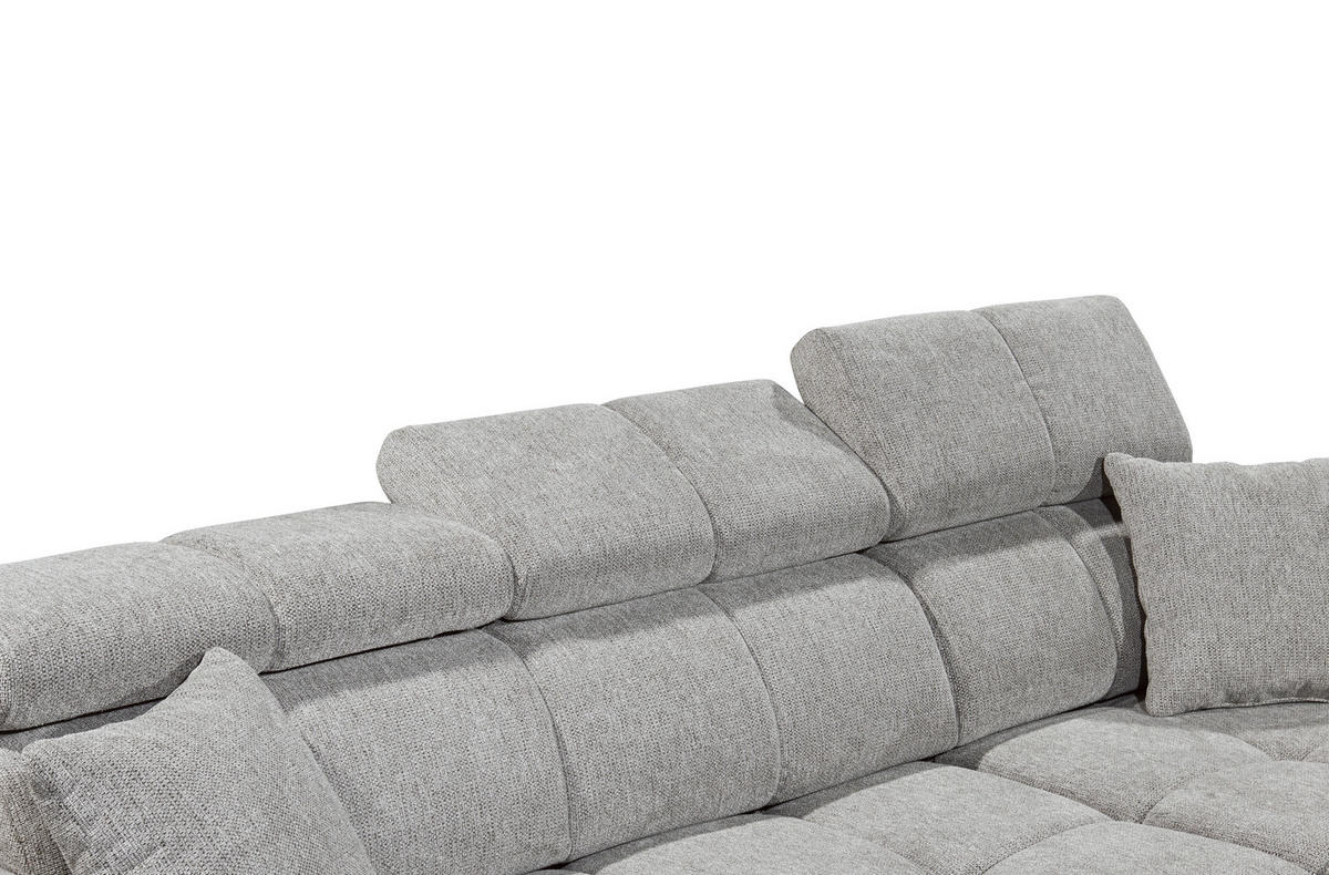 SAROKKANAPÉ textil világosszürke  - világosszürke/fekete, Konventionell, műanyag/textil (268/172cm) - MID.YOU
