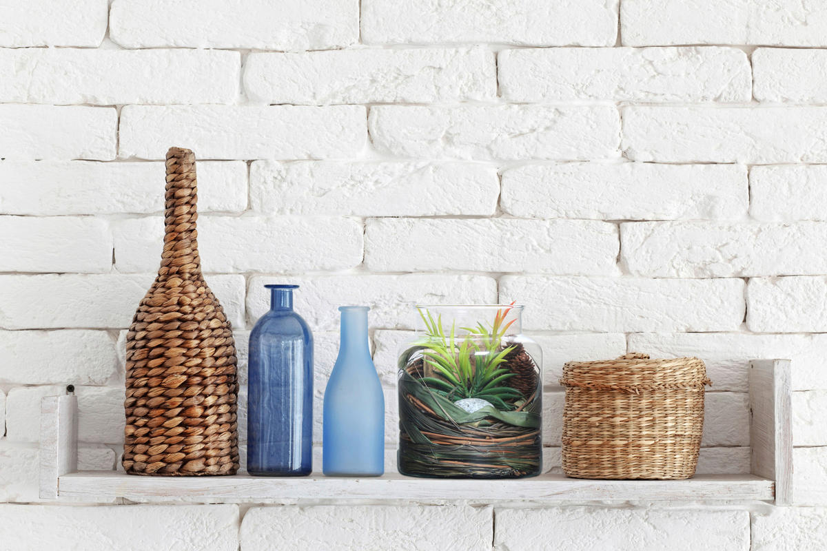 DEKOGLAS 20 cm  - Naturfarben, Lifestyle, Glas/Naturmaterialien (18/20/18cm) - Kayoom