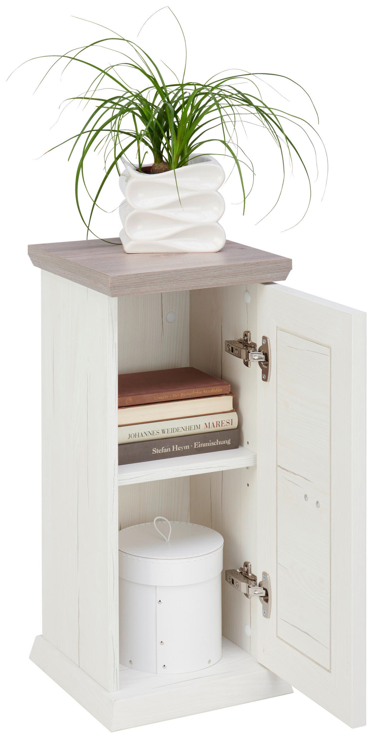 BLUMENSTÄNDER Holzwerkstoff 30/30/65 cm   - Weiss/Grau, Lifestyle, Holzwerkstoff (30/30/65cm) - Hom`in