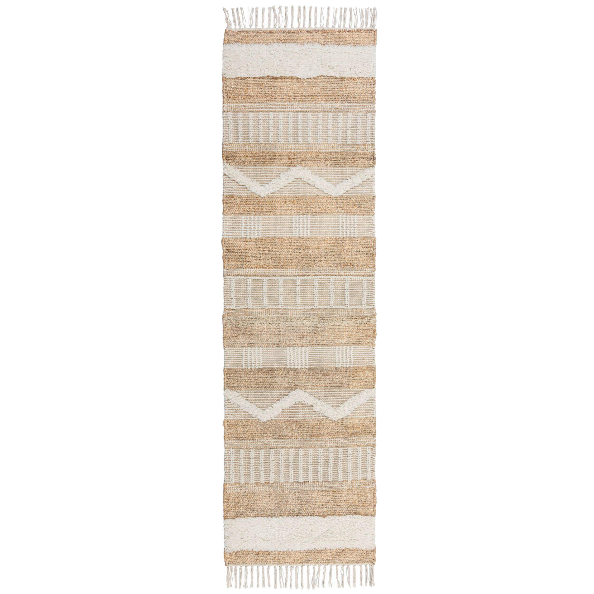 RUČNĚ TKANÝ KOBEREC, 230/60 cm, krémová, přírodní barvy - krémová/přírodní barvy, Basics, textil (230/60cm)