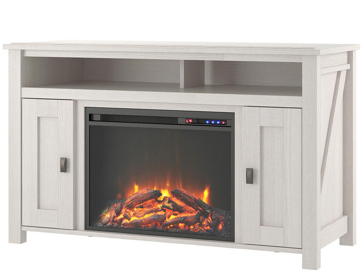 LOWBOARD Farmington  in 121/75/40 cm  - Schwarz/Weiß, Design, Glas/Holzwerkstoff (121/75/40cm) - MID.YOU