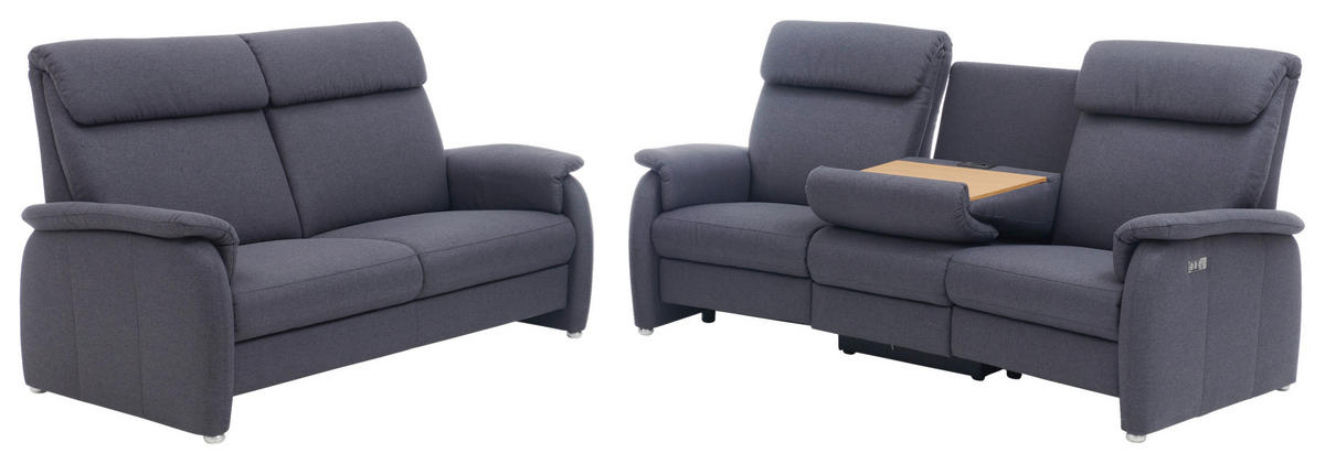 TRAPEZSOFA Flachgewebe Anthrazit  - Anthrazit, KONVENTIONELL, Textil (222/107/102cm) - Pure Home Comfort