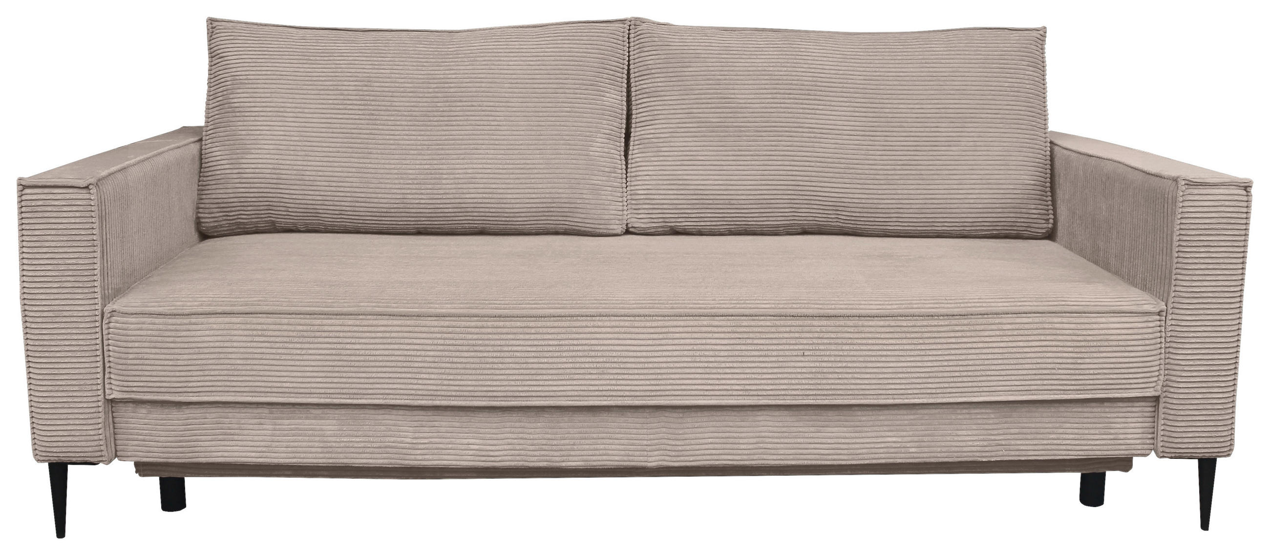 SCHLAFSOFA Cord Taupe  - Taupe/Schwarz, KONVENTIONELL, Textil/Metall (222/93/98cm) - Carryhome