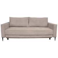 SCHLAFSOFA  mit Liegefunktion, Rücken echt, haustierfreundlicher Bezug Cord Taupe  - Taupe/Schwarz, KONVENTIONELL, Textil/Metall (222/93/98cm) - Carryhome