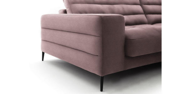 ECKSOFA in Cord Altrosa 296/207 cm - Schwarz/Altrosa, Design, Textil/Metall (296/207cm) - Dieter Knoll