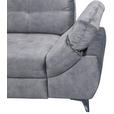 ECKSOFA Grau Velours  - Schwarz/Grau, KONVENTIONELL, Kunststoff/Textil (218/275cm) - Carryhome