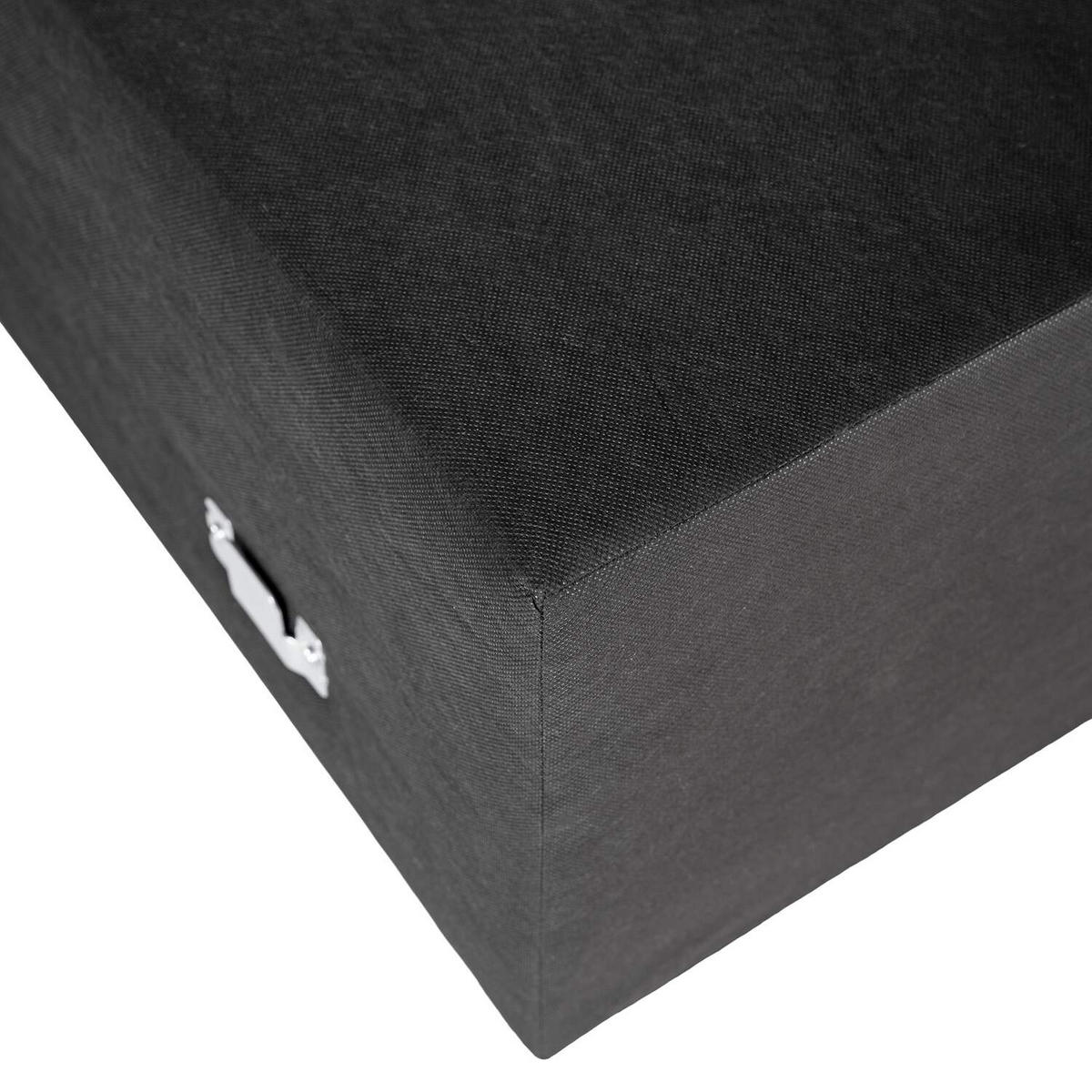 BOXSPRINGBETT 160/220 cm  in Hellgrau  - Hellgrau/Schwarz, Design, Kunststoff/Textil (160/220cm) - home24