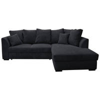ECKSOFA in Cord Schwarz  - Schwarz, Design, Kunststoff/Textil (259/174cm) - Cantus