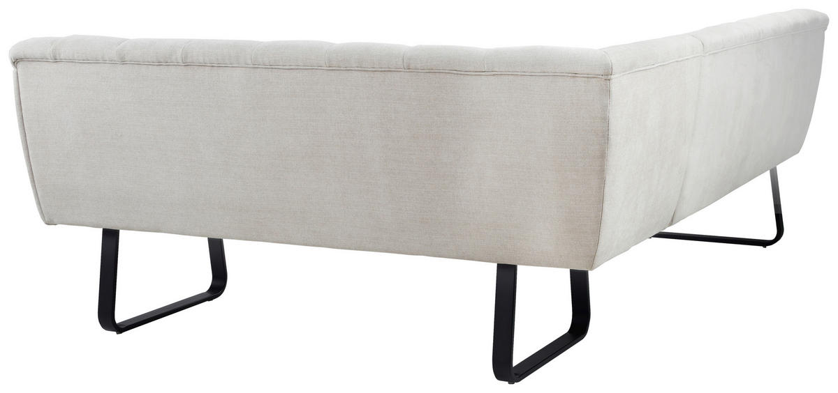ECKBANK  in Hellgrau  - Hellgrau/Schwarz, MODERN, Textil/Metall (174/230/82/69cm) - Livetastic