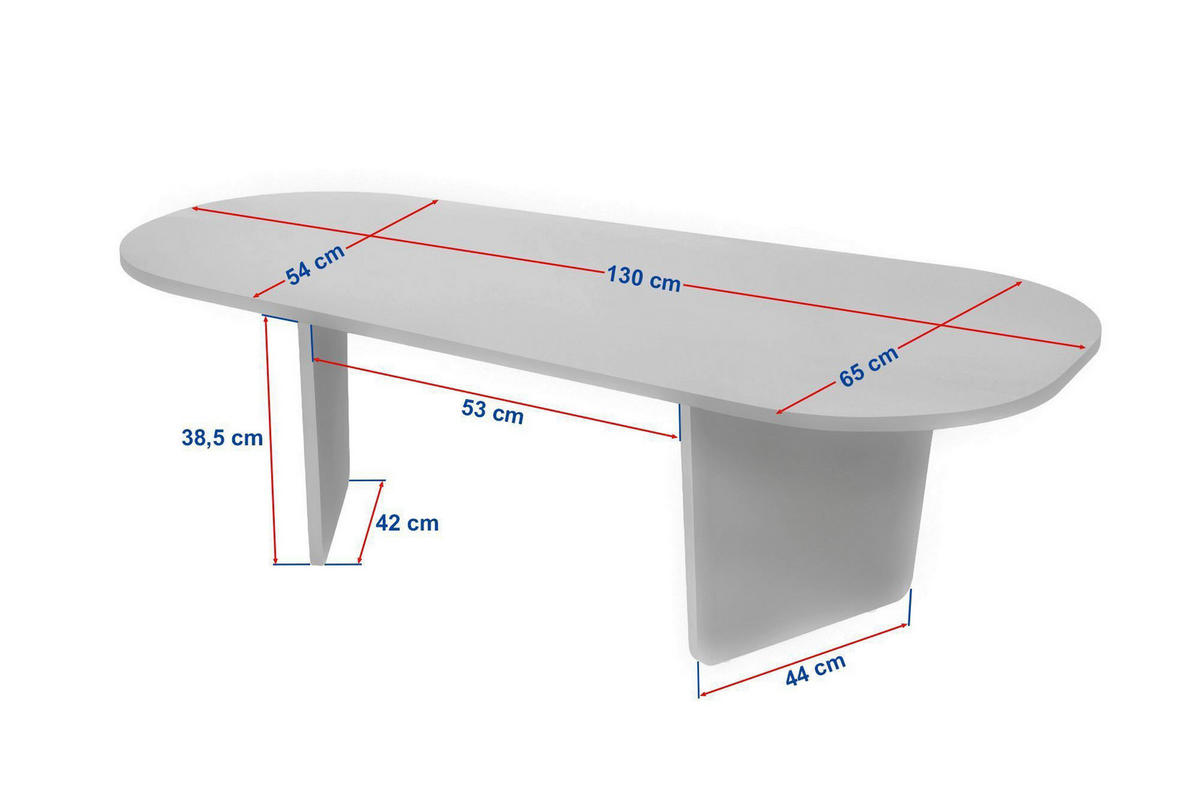 COUCHTISCH 130/65/40 cm Freiform Creme, Walnussfarben  - Walnussfarben/Creme, Design, Holzwerkstoff (130/65/40cm) - MID.YOU