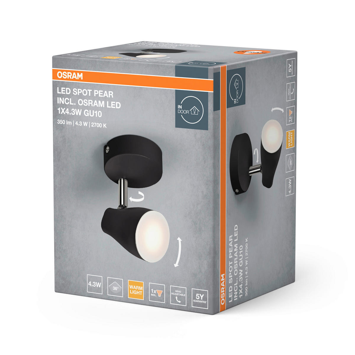 LED-STRAHLER 8/11/9,2 cm   - Schwarz, Basics, Kunststoff/Metall (8/11/9,2cm) - Osram
