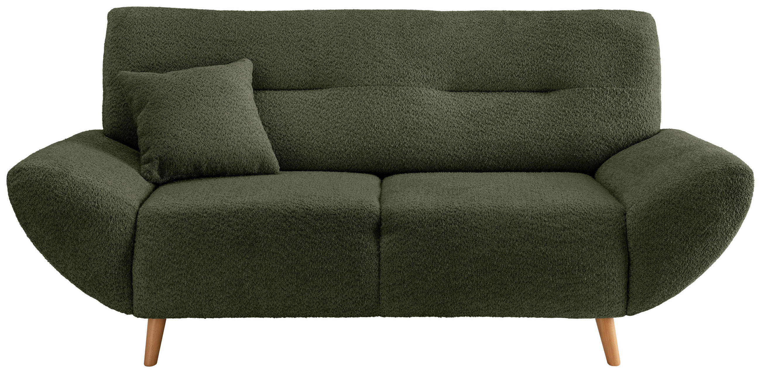 3-SITZER-SOFA in Bouclé Waldgrün - Waldgrün/Wildeiche, KONVENTIONELL, Holz/Textil (205/81/90cm) - MID.YOU