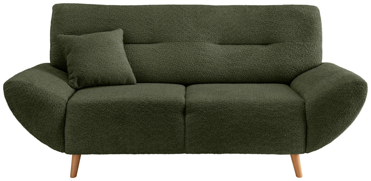 3-SITZER-SOFA in Bouclé Waldgrün  - Waldgrün/Wildeiche, KONVENTIONELL, Holz/Textil (205/81/90cm) - MID.YOU