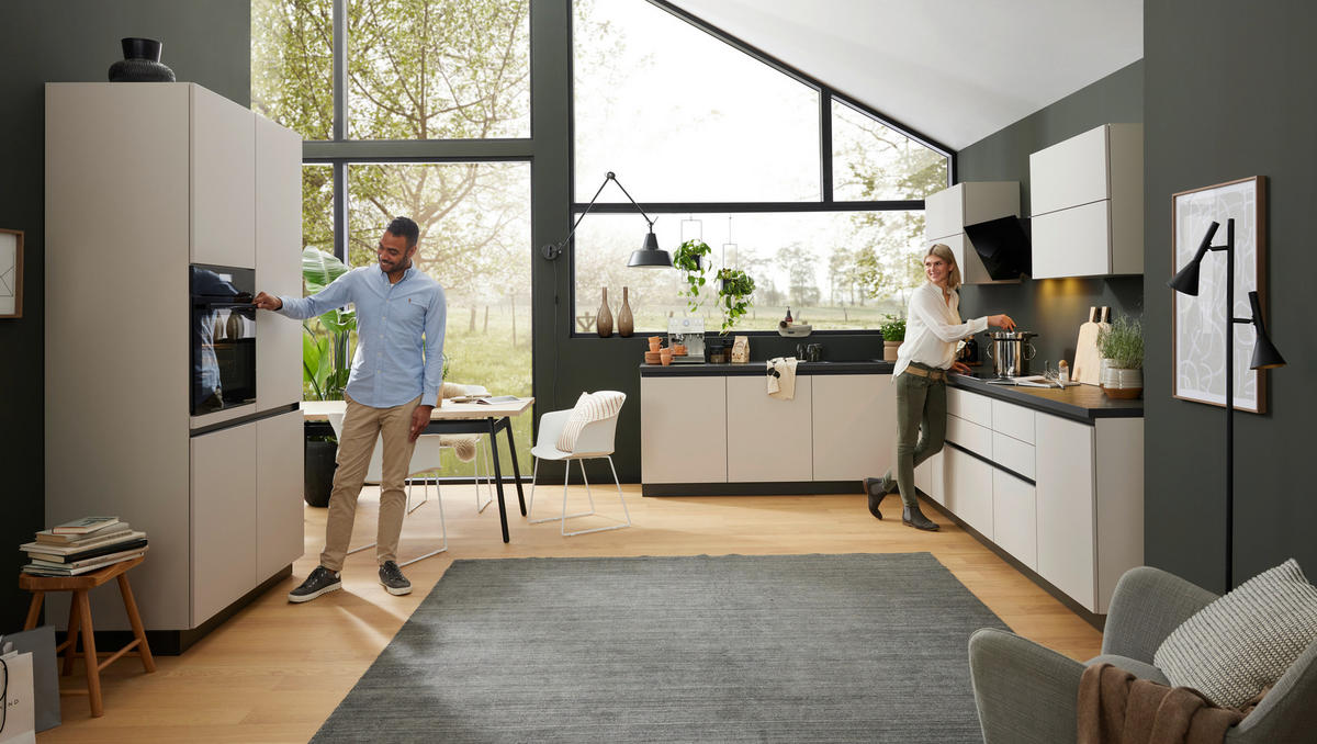 EINBAUKÜCHE   - Kaschmir, Design, Holzwerkstoff - Novel